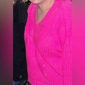 Skies Are Blue hot pink sweater